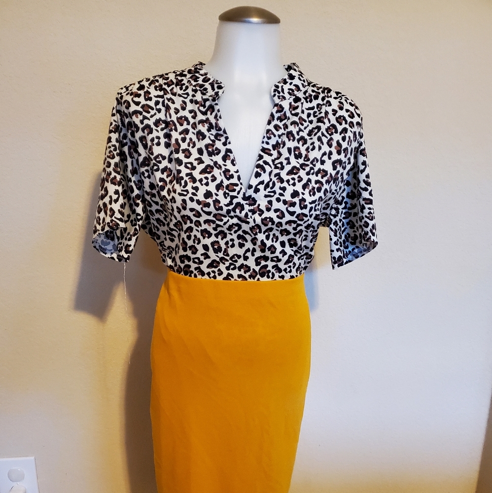 Leopard print shirt.